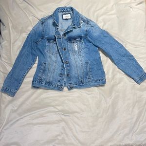 Distressed denim jacket